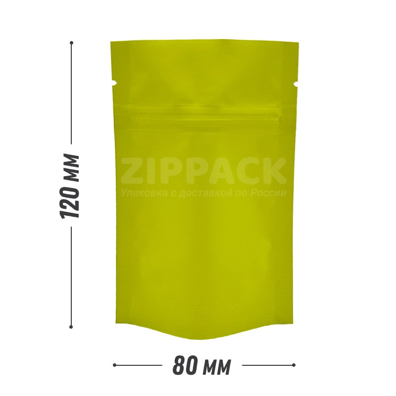 САЛАТОВЫЙ DOY-PACK 80х120 мм | Матовый с замком zip-lock D3015