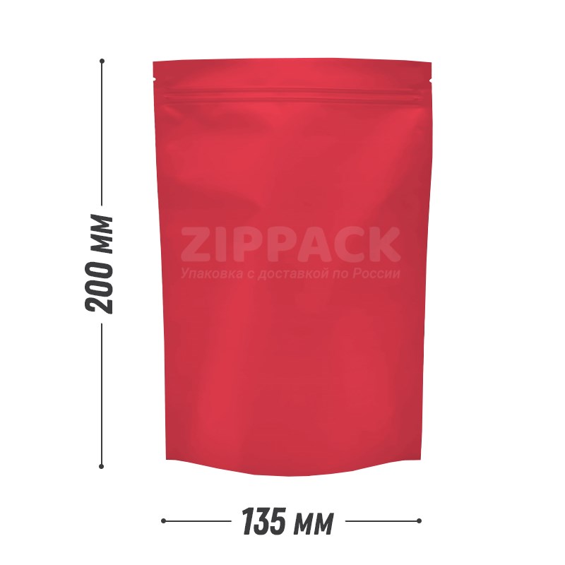 КОРАЛЛОВЫЙ DOY-PACK 135х200 мм | Матовый с замком zip-lock D3200