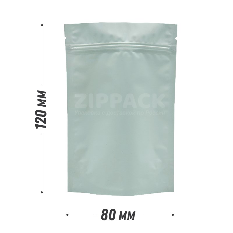 ГОЛУБОЙ DOY-PACK 80х120 мм | Металлизированный матовый с zip-lock D3230