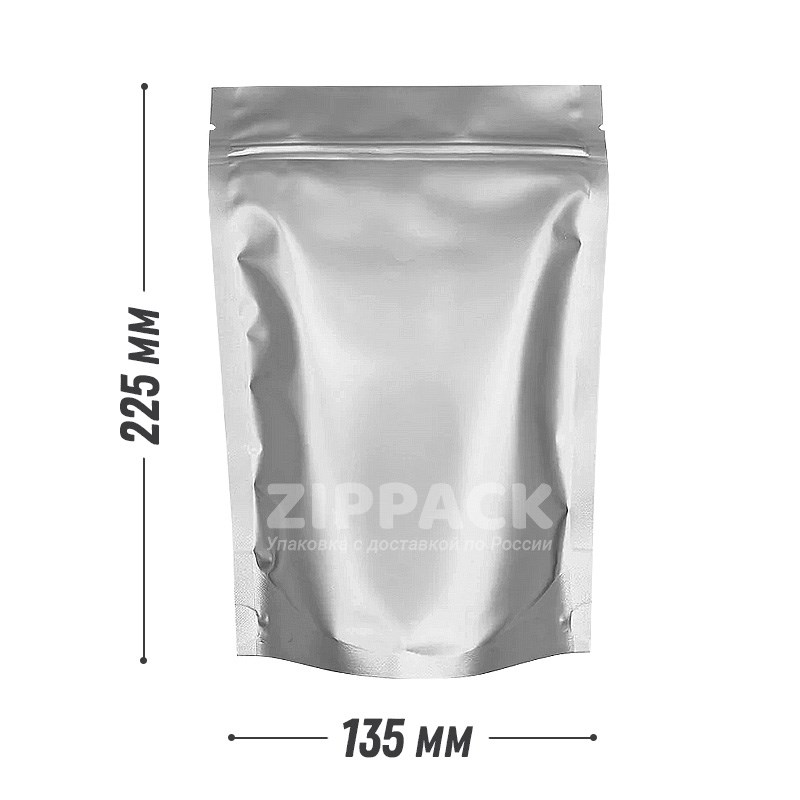 ДОЙ-ПАКЕТ МАТОВЫЙ 135х225 мм металлизированный с замком zip-lock D2510