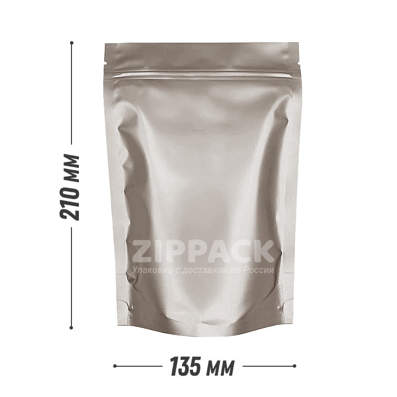ДОЙ-ПАКЕТ СВЕТЛЫЙ МИНДАЛЬ 135х210 мм матовый металлизированный zip-lock D3270